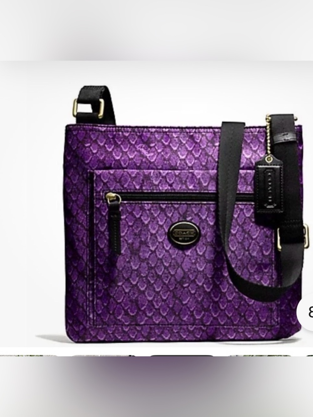 Coach GETAWAY SNAKE PRINT FILE BAG Crossbody Bag